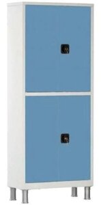 Шкаф медицинский двухстворчатый с ригельным замком МСК - 648.01-11 (цветные дверки)