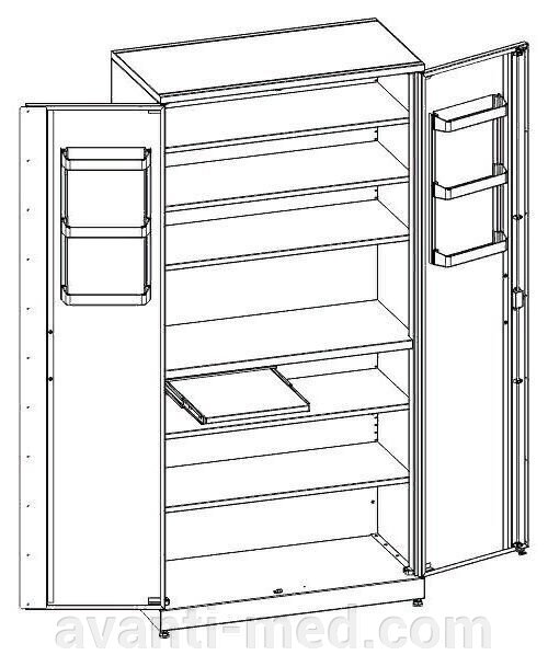 Шкаф медицинский МШ-2-01 МЕДИН от компании АВАНТИ Медицинская мебель и оборудование - фото 1