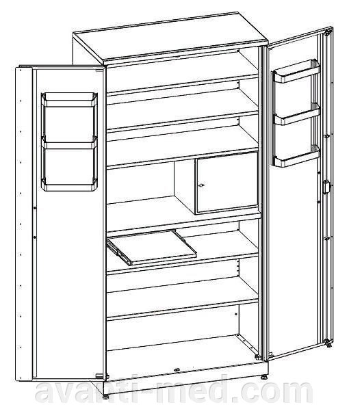 Шкаф медицинский МШ-2-02 МЕДИН от компании АВАНТИ Медицинская мебель и оборудование - фото 1
