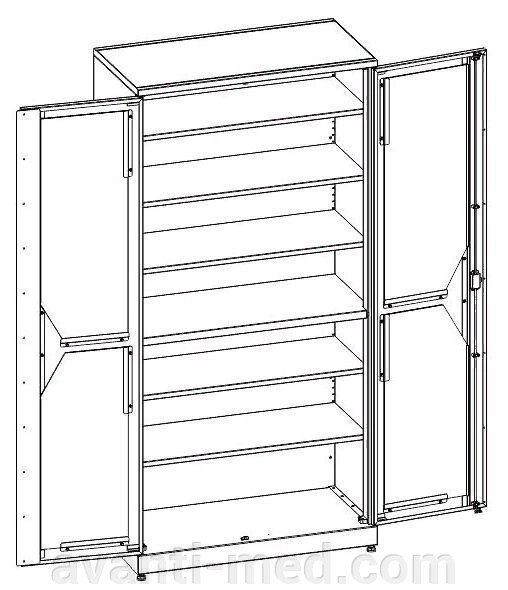 Шкаф медицинский МШ-2-04 МЕДИН от компании АВАНТИ Медицинская мебель и оборудование - фото 1