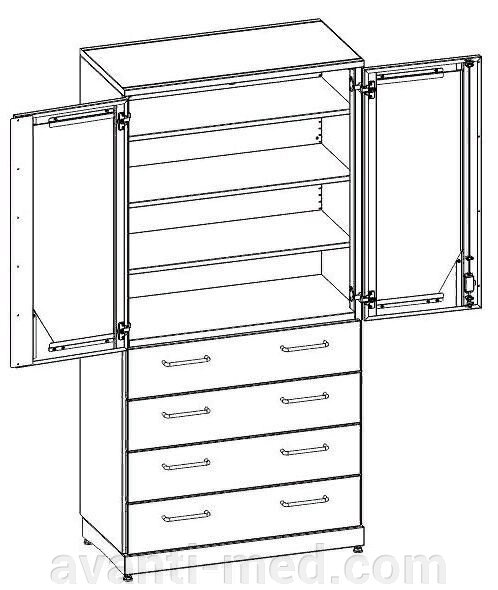 Шкаф медицинский МШ-2-07 МЕДИН от компании АВАНТИ Медицинская мебель и оборудование - фото 1