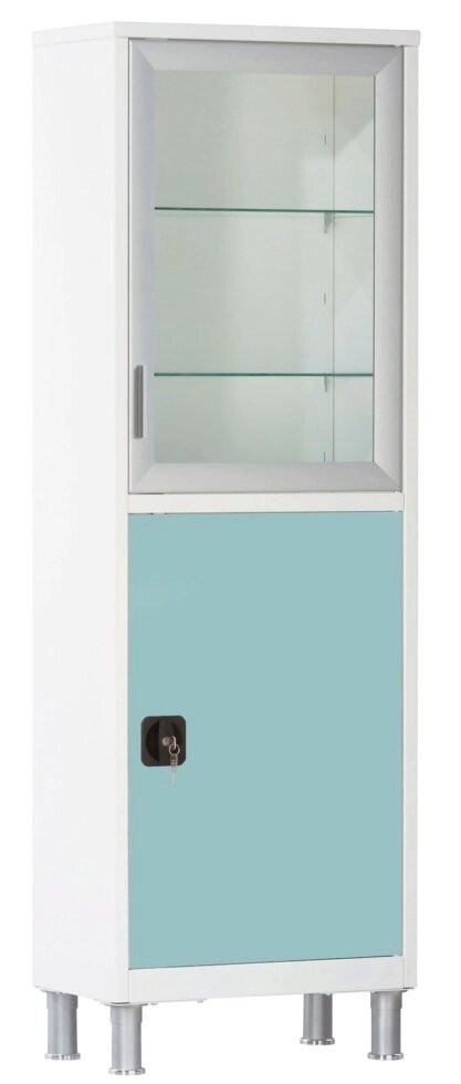 Шкаф медицинский одностворчатый с ригельным замком МСК - 645.12 (цветные дверки) от компании АВАНТИ Медицинская мебель и оборудование - фото 1