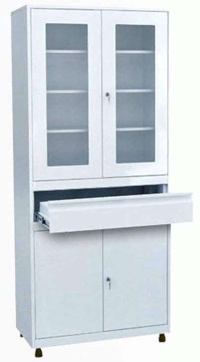 Шкаф металлический для кабинета врача ШКВ-07 от компании АВАНТИ Медицинская мебель и оборудование - фото 1