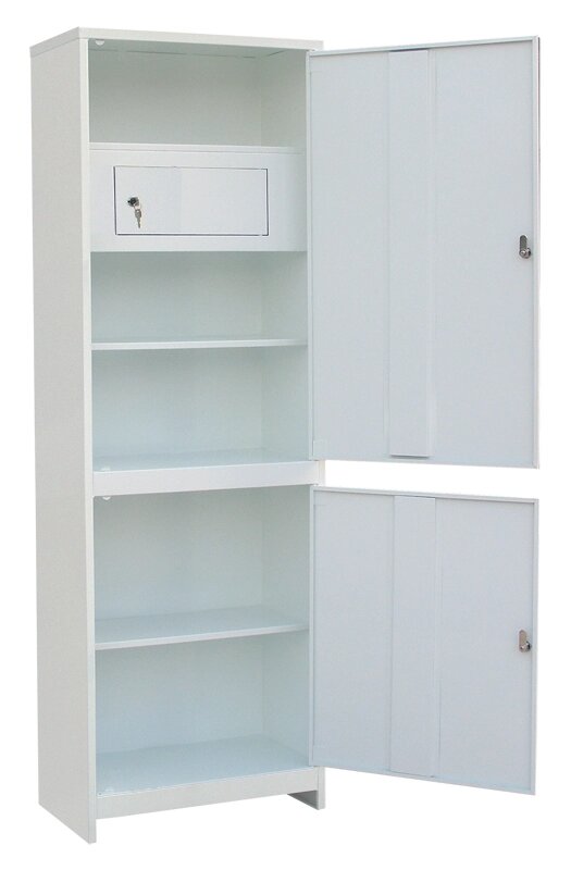 Шкаф металлический медицинский одностворчатый с трейзером ШММ-1-Т от компании АВАНТИ Медицинская мебель и оборудование - фото 1