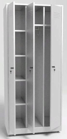 Шкаф металлический трёхстворчатый ШП-03 от компании АВАНТИ Медицинская мебель и оборудование - фото 1