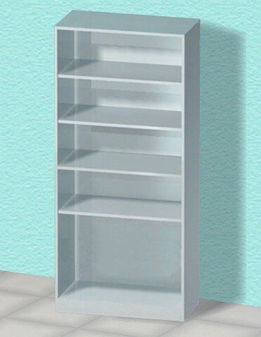 Шкаф открытого типа-стеллаж AR-C234S 1000*400*2000 — Металл в полимере от компании АВАНТИ Медицинская мебель и оборудование - фото 1