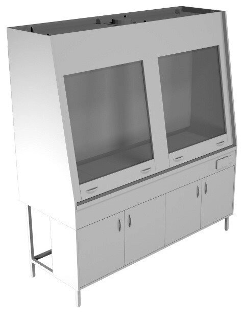 Шкаф вытяжной двухрамный НВ-1500 ШВд-Б (1410*700*1960) от компании АВАНТИ Медицинская мебель и оборудование - фото 1