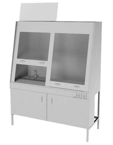 Шкаф вытяжной двухрамный НВ-1500 ШВд-У (1410*700*1960) от компании АВАНТИ Медицинская мебель и оборудование - фото 1
