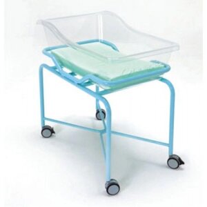 Vernipoll 19-FP650 вариант 2 кровать для новорожденных из плексигласа съемная на окрашенной тележке