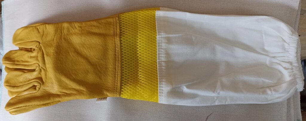 Перчатки кожаные с нарукавниками, размер 10. от компании "Цветущее Поле" - Интернет-магазин товаров для пчеловодства - фото 1