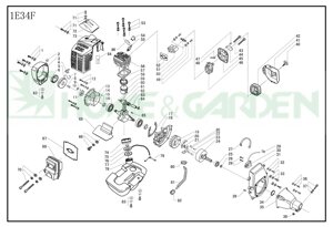 1E34f0019 маховик sungarden gb26 маховик для триммера sungarden gb26 09af0001 поз 19 1e34f-0019 с разбора