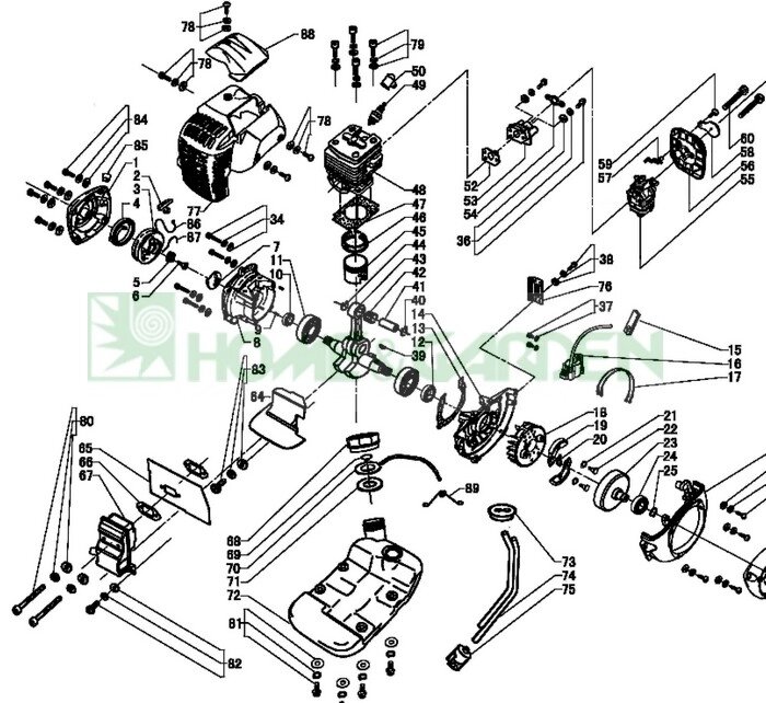 1e36f0077 кожух двигателя триммера sungarden gb34 поз77 1e36f-0077 от компании ООО ГенХольм - фото 1