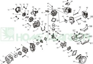 1E36m-0013 кожух сцепления sungarden gb34a кожух сцепления для триммера sungarden gb34ah 09am0201 09am0101 gb34a