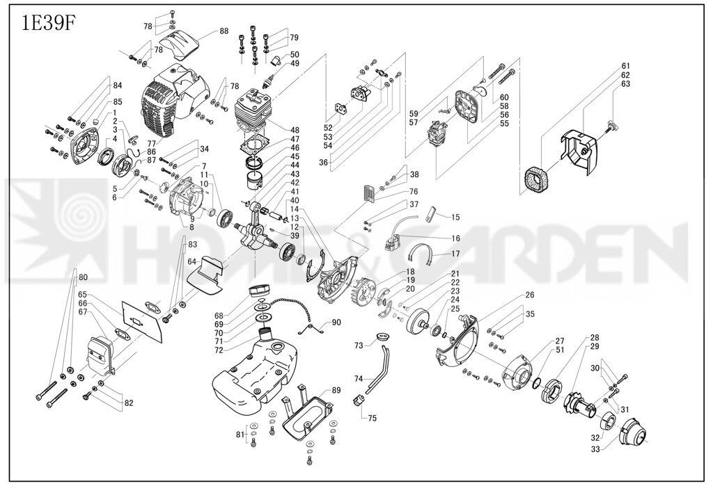 1e39f0077s кожух двигателя триммера sungarden gb40 поз 77 1e39f-0077-s от компании ООО ГенХольм - фото 1