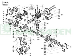 2020800 Прокладка глушителя для триммера sandri garden gb26 gbl26 поз 31