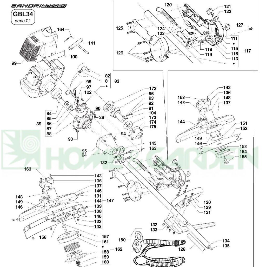 4021160 шайба sandri garden шайба для триммера sandri garden eb1000 gb26 gb34 gbl26 gbl34 geb1000 крепления ножа от компании ООО ГенХольм - фото 1