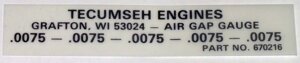 670216 Щуп tecumseh зазора катушки зажигания tecumseh магнето tecumseh для ремонта двигателей tecumseh