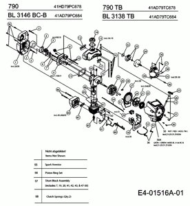 75305214 Воздушный фильтр mtd 753-05214 фильтр триммера mtd 790 790ast bolens bl3146bc-b позиции 1, 2, 36 в сборе с