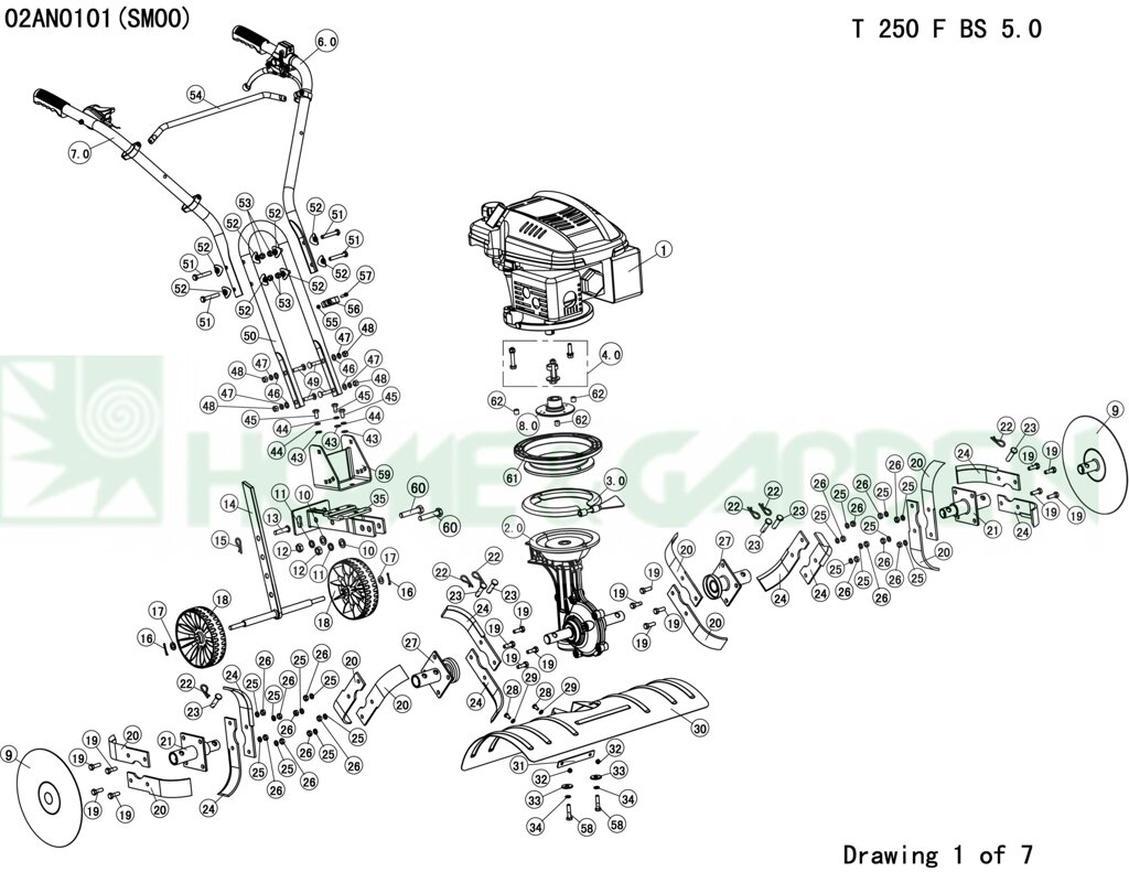 Болт для культиватора sungarden t250f bs5.0 02an0101 п49 t250b6.0 t250b6.5 02av0501 руслан под квадрат М8x35 от компании ООО ГенХольм - фото 1