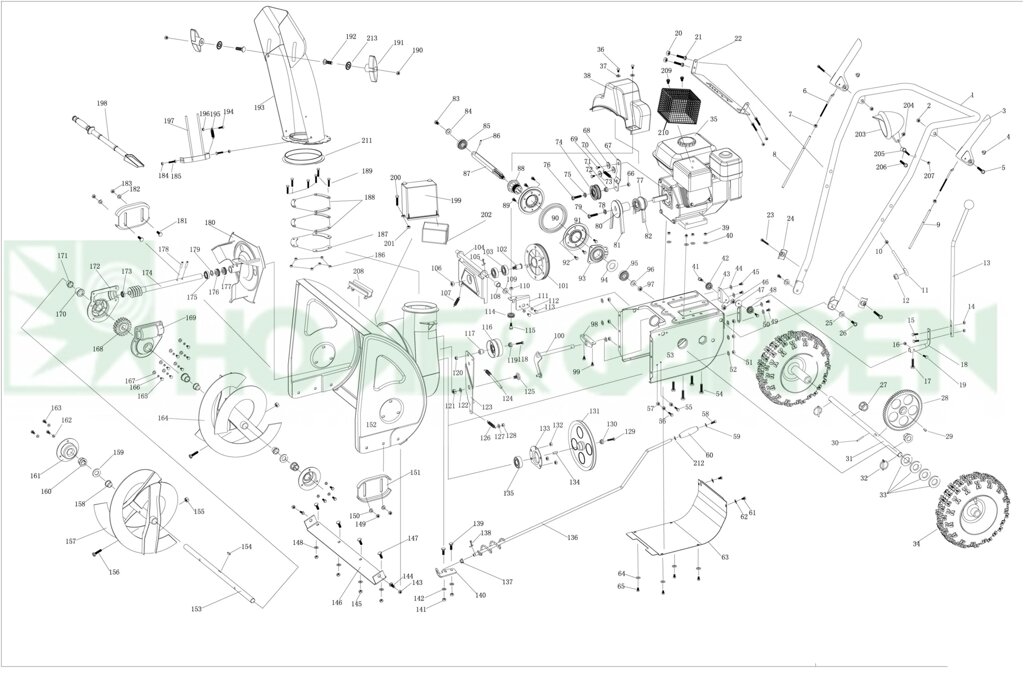 Болт подрезного ножа снегоуборщика sungarden stg65se поз 147  m8x25 sg7stg65se0147 sg7-stg65se-0147 от компании ООО ГенХольм - фото 1