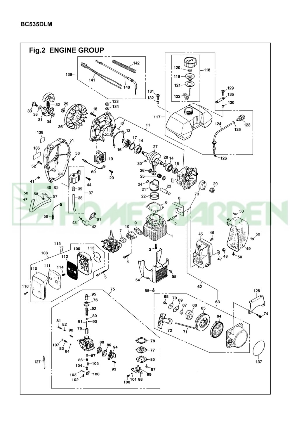 Цилиндр триммера zenoah komatsu bc535dlm bc535dwm поз1 zenoah komatsu 158012101 1580-12101 от компании ООО ГенХольм - фото 1