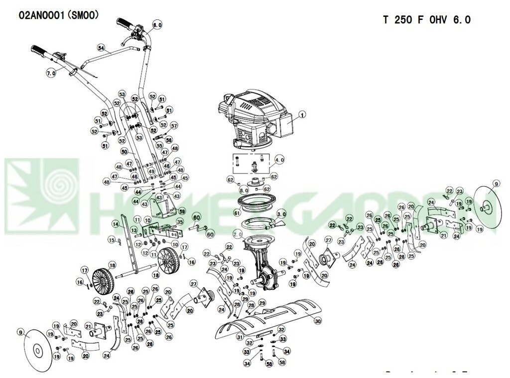 Фреза культиватора культиватора sungarden t250s t250 f t250 b5.0 6.0 6.5 руслан 6.5 6.0 5.0  п 19-27 комплект левый в от компании ООО ГенХольм - фото 1