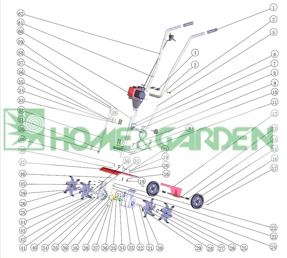 Фреза культиватора sungarden gt10 02aa0001 поз 25 sungarden sg7gt10025 sg7-gt10-025 правая от компании ООО ГенХольм - фото 1