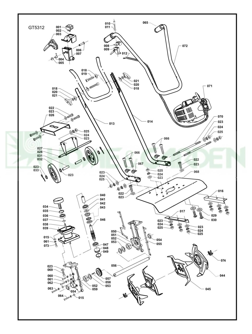 Фреза культиватора sungarden gt12 левая поз 44 sungarden sg6gt12044 sg6-gt12-044 от компании ООО ГенХольм - фото 1