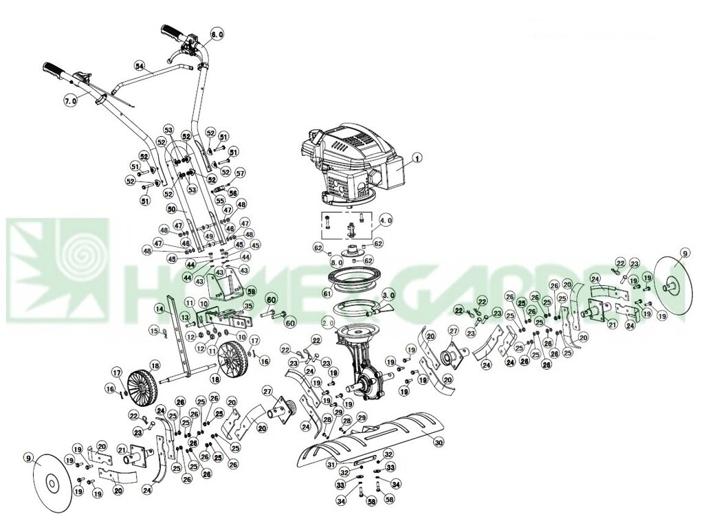 Фрезодержатель культиватора sungarden t250f ohv6.0 02an0601 t250f lm 610 02an1301  п 27 внутренний sungarden от компании ООО ГенХольм - фото 1