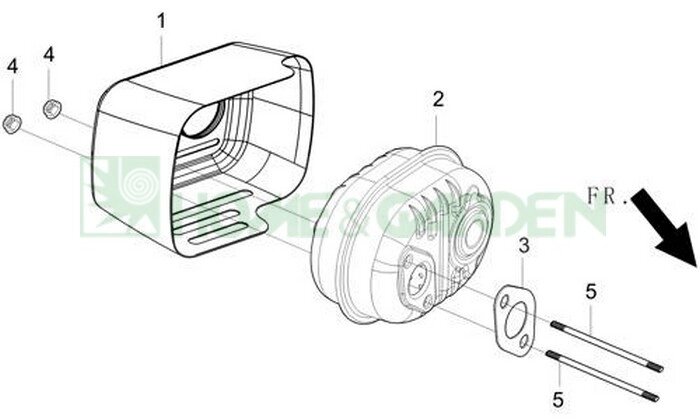 Глушитель mega mg400 rato 5,5 lm610 hgm6r п2 rato 18100z030110Qa00 18100-z030110-Qa00 от компании ООО ГенХольм - фото 1