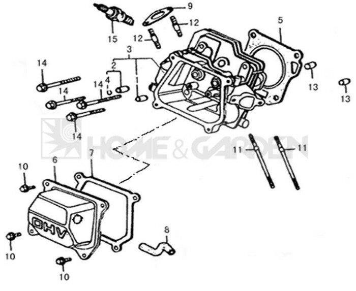 Головка цилиндра haote 7.0hp haote egh169a03 eg-h169-a03 поз3 культиватора sungarden от компании ООО ГенХольм - фото 1