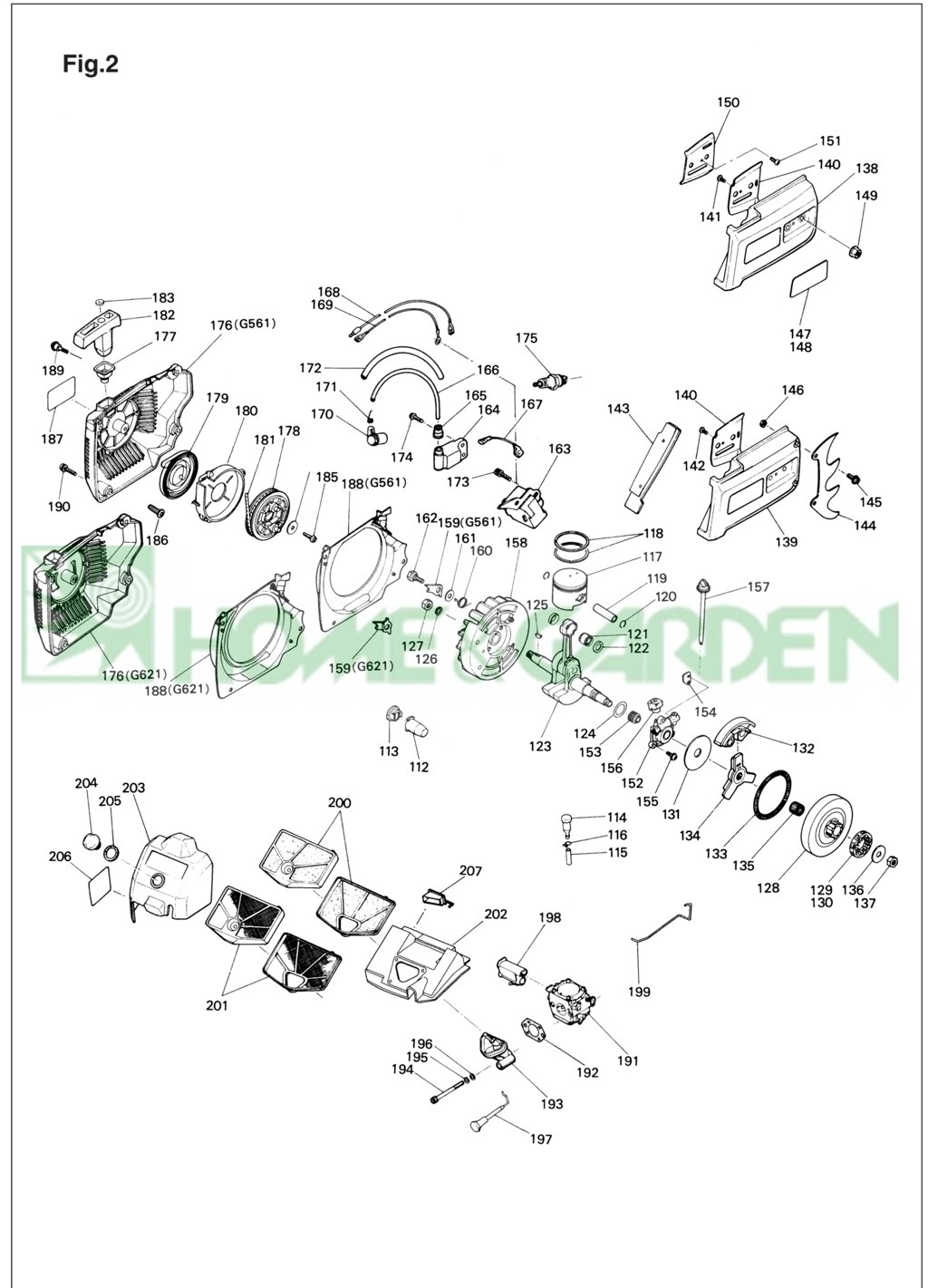 Кабель для бензопилы zenoah komatsu g561avs g621avs поз166 zenoah komatsu 261671331 2616-71331 от компании ООО ГенХольм - фото 1