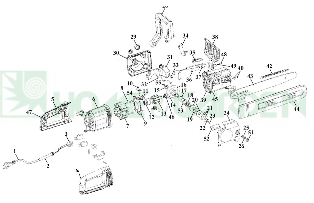 Кабель пилы sungarden scs2200e поз1 с вилкой с разбора sg7-scs2200e-001 sg7scs2200e001 от компании ООО ГенХольм - фото 1