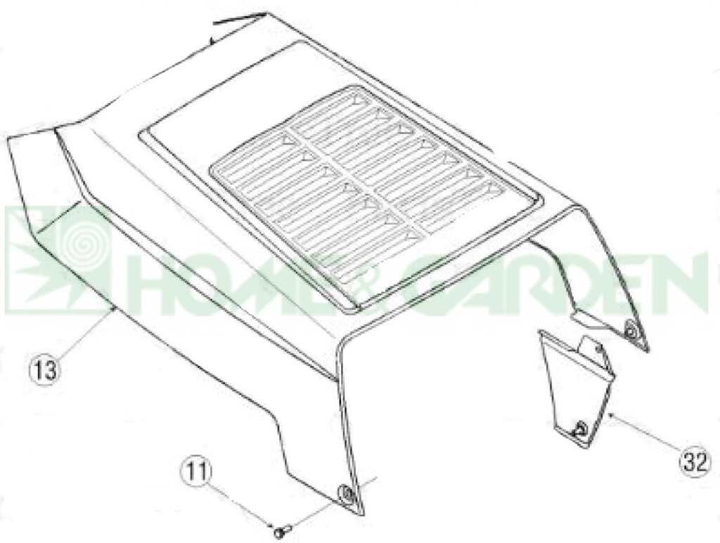 Капот трактора садового mtd rc120/96 rc125/96 98304608 yardmachines13ac762f729 поз 13 mtd 78304608 783-04608 983-04608 от компании ООО ГенХольм - фото 1