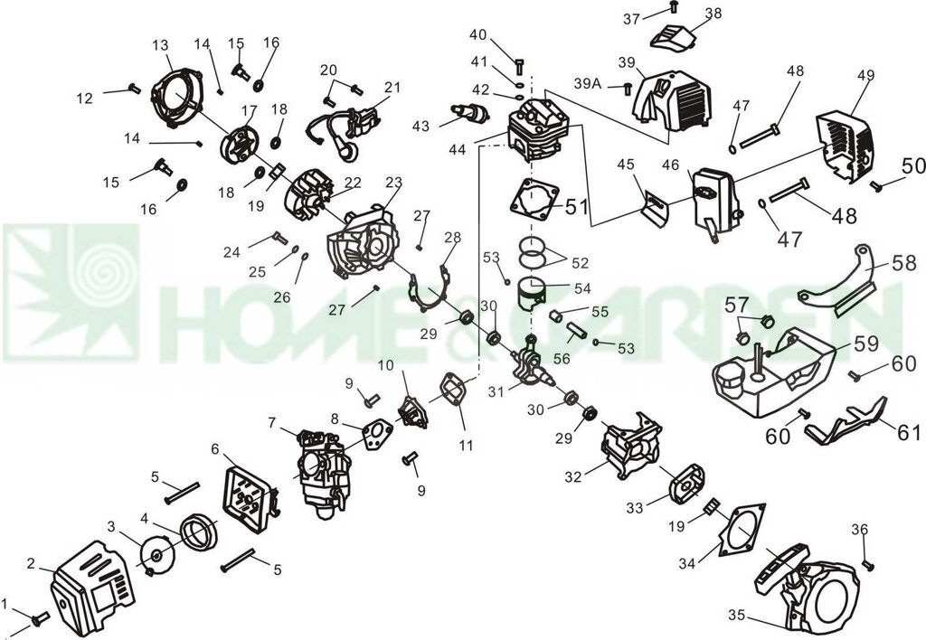 Коленвал триммера sungarden gb42an 09aQ0001 поз 31 sungarden 1e42m0031 1e42m-0031 в сборе с шатуном поз 31 от компании ООО ГенХольм - фото 1