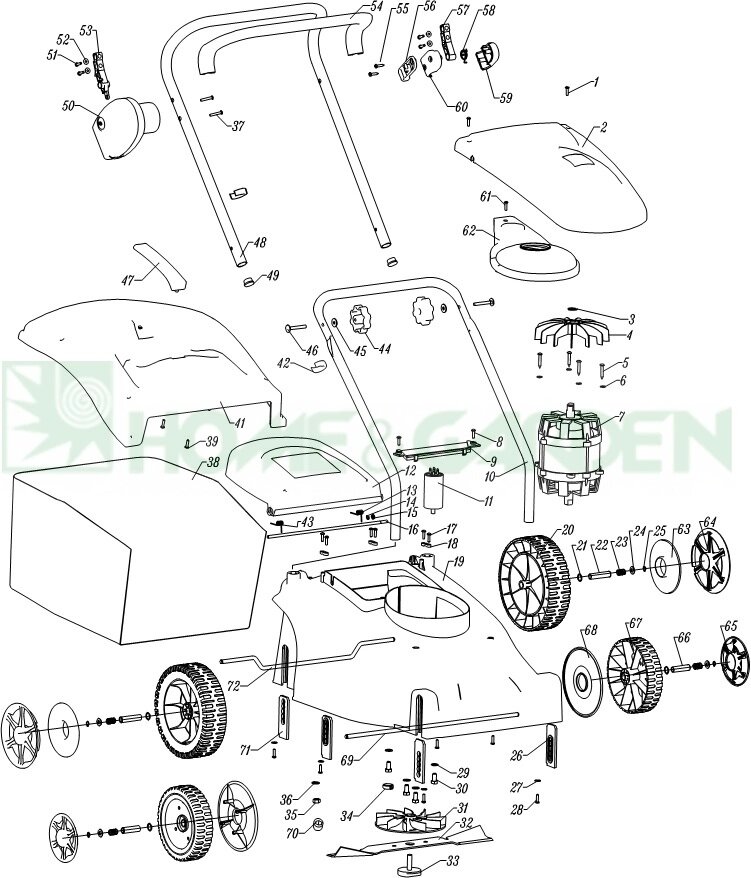 Колпак колеса газонокосилки sungarden 1640e передний поз 65 sungarden sg8300081018 sg830-00810-18 с разбора от компании ООО ГенХольм - фото 1