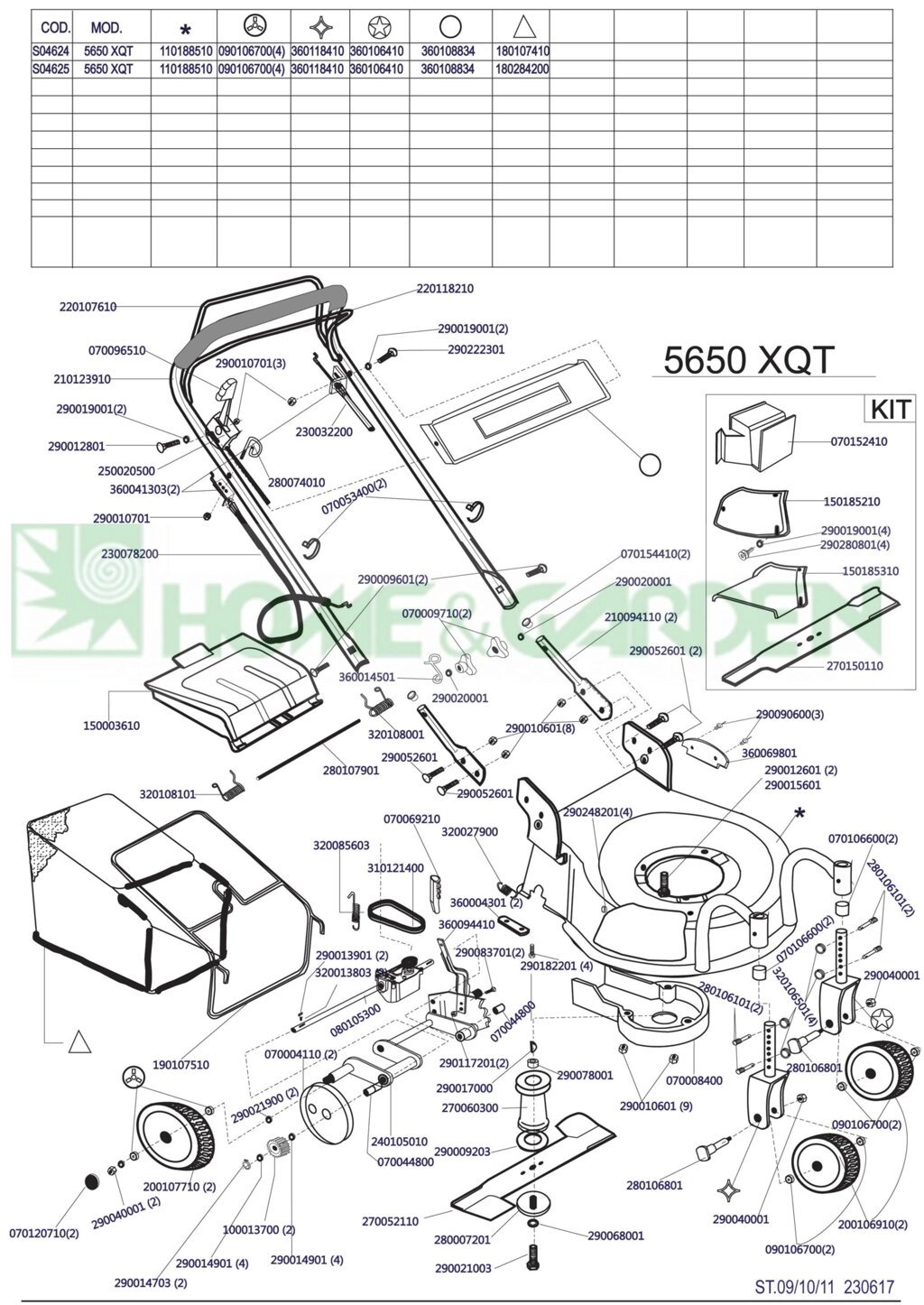 Корпус газонокосилки megapro 5650 5653 дека газонокосилки megapro 5650 5653 110188523 цвет черный в сборе с от компании ООО ГенХольм - фото 1