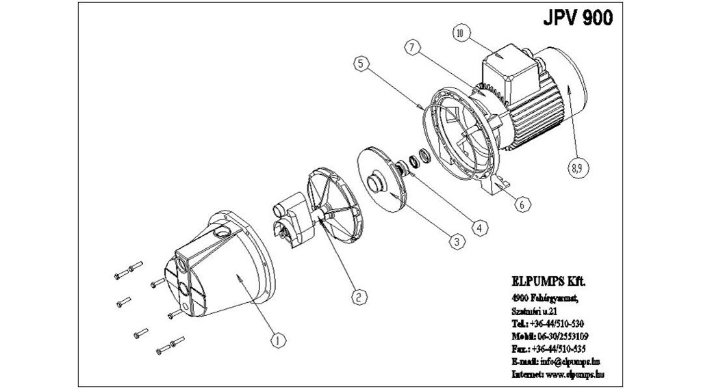 Корпус насоса elpumps jpv900 поз1 elpumps jpv1300 elpumps jpv1300b выпуска до 2013 г чугунный венгрия jpv151 от компании ООО ГенХольм - фото 1