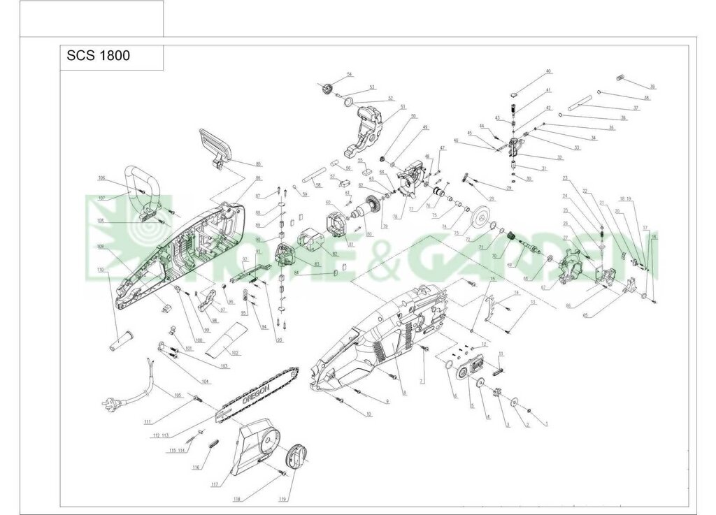 Корпус редуктора пилы sungarden scs1800 06ae0001 scs2000 06ae0101 scs2200 06ae0201 п 48,78 sungarden 8146603101r от компании ООО ГенХольм - фото 1