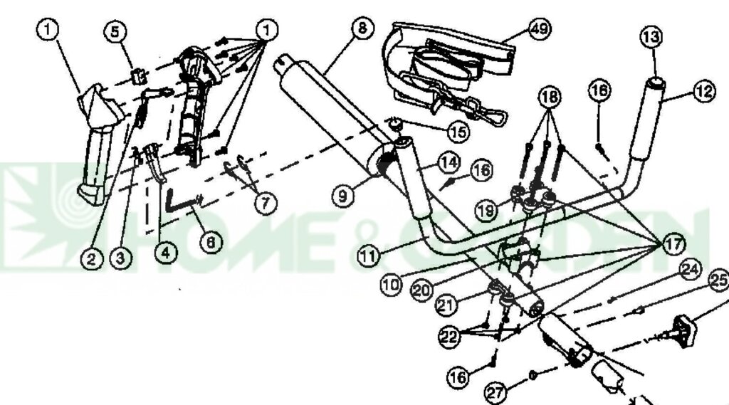 Корпус рукоятки дросселя для триммера mtd 780r 890 tb90bc поз 1 mtd 79100040 791-00040 от компании ООО ГенХольм - фото 1