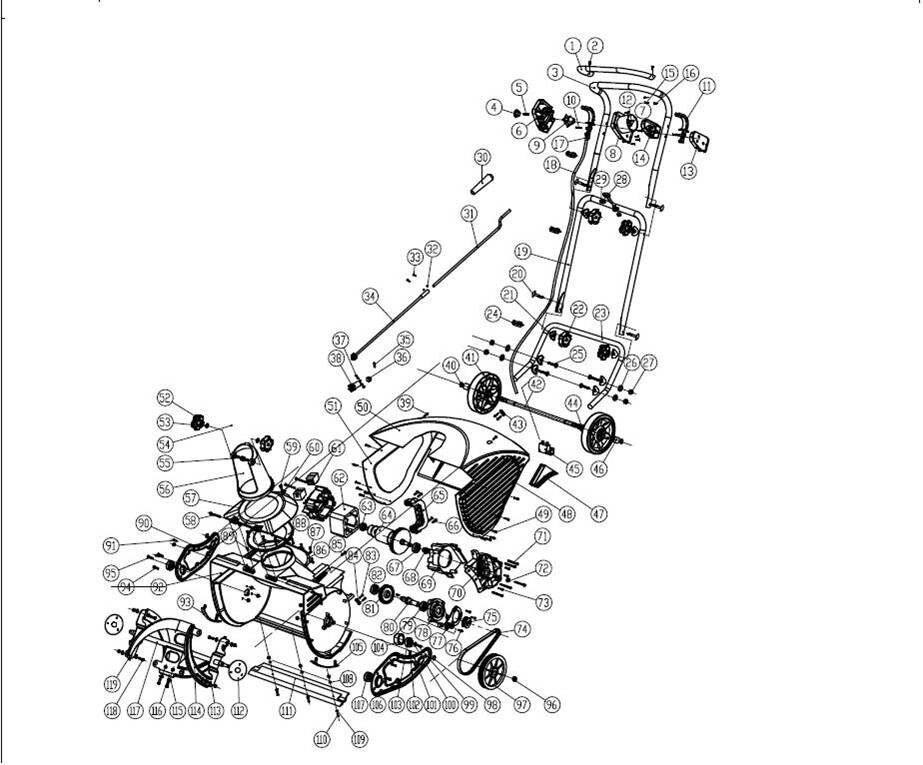 Корпус снегоуборщика sungarden st45 14ac0101 1600w поз 50 верхняя часть db5011050 db5011-050 от компании ООО ГенХольм - фото 1