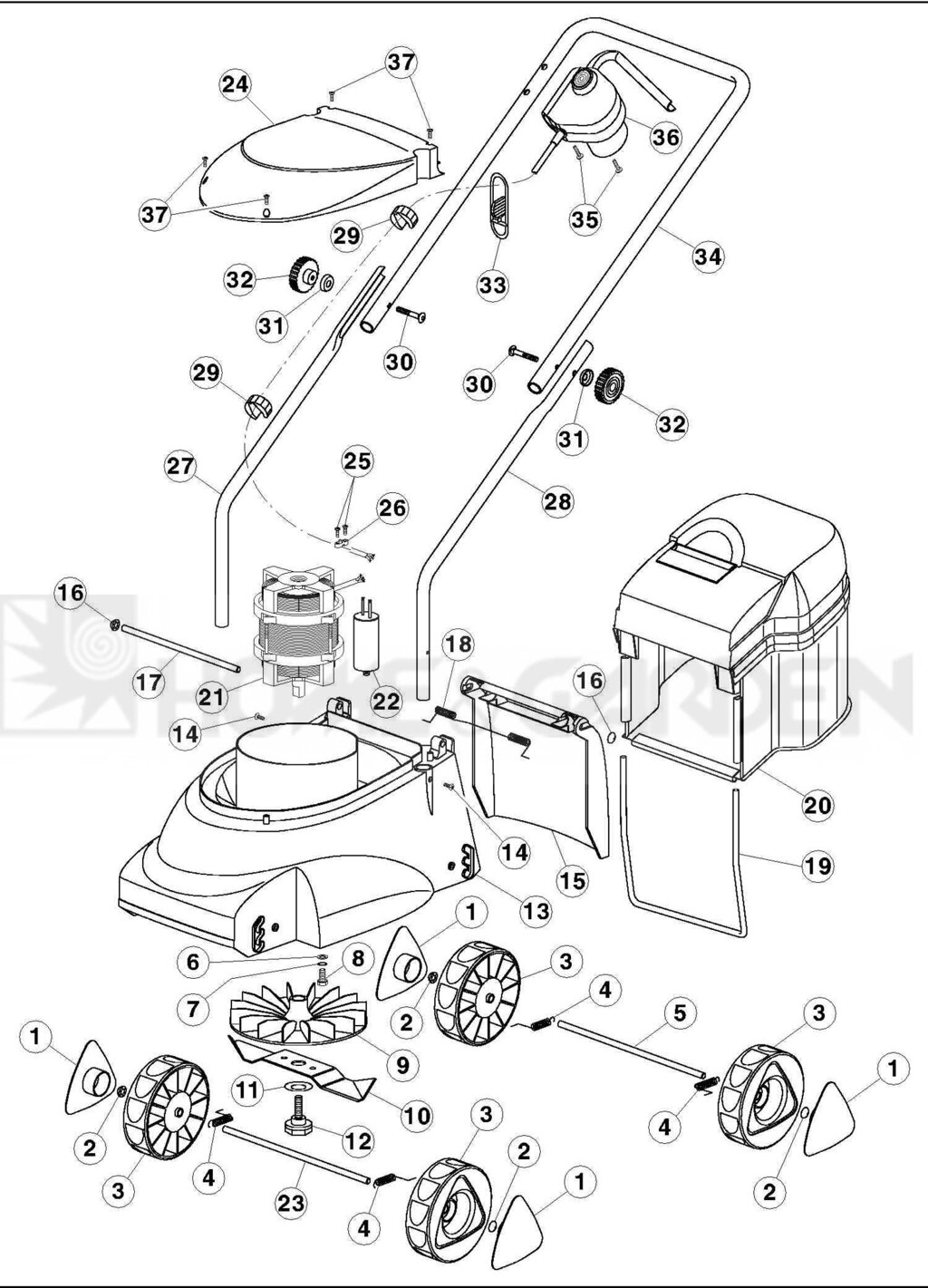 Кожух крышка мотора газонокосилки sungarden 36e поз24 sungarden sg636e024 sg6-36e-024 от компании ООО ГенХольм - фото 1