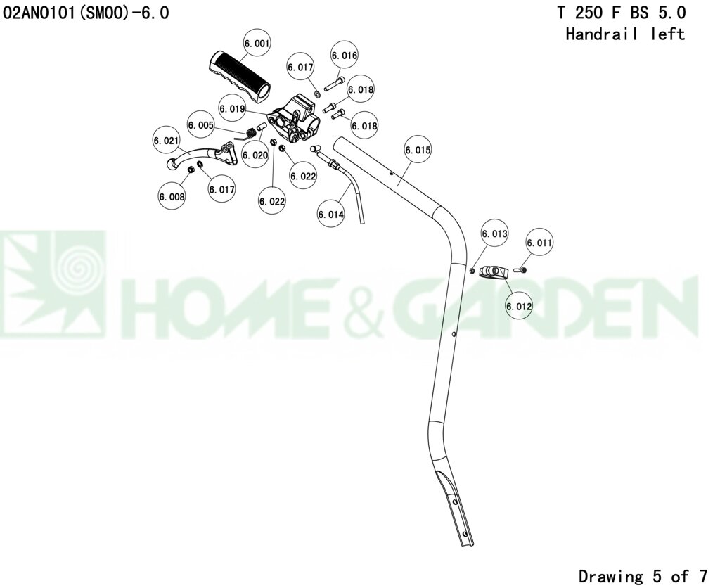 Кронштейн культиватора sungarden t250f bs5.0 02an0101 поз6.019 t390ohv7.0 02ay0001 t340ohv7.0 02ax0001 пластик от компании ООО ГенХольм - фото 1