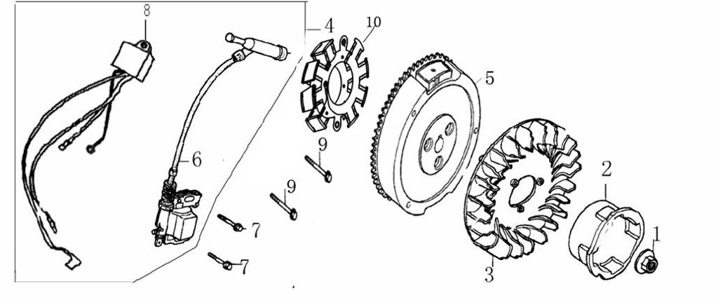 Крыльчатка маховика zongshen 19102kb010000 19102-kb01-0000 для zongshen zs168fae zs168fbe sumec 5, 5hp поз3 от компании ООО ГенХольм - фото 1