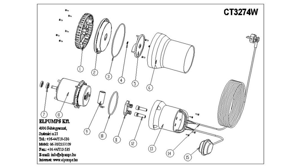 Крыльчатка поз 4 для насоса elpumps ct3274 выпуска до 2013 г поз 4 ct161/3274 от компании ООО ГенХольм - фото 1