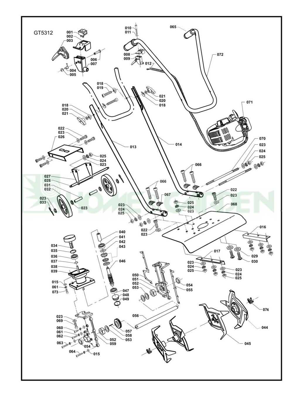 Крыло культиватора sungarden gt12 поз 68 sungarden sg7gt12010s sg7-gt12-010-s от компании ООО ГенХольм - фото 1