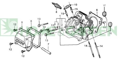 Крышка цилиндра loncin g160f 4лс поз5 loncin 102230144 102230-144 от компании ООО ГенХольм - фото 1