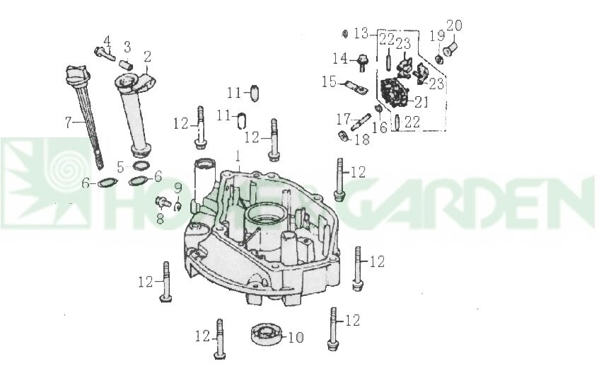 Крышка картера zongshen zs1p64fc zongshen 12101q0070000 12101-q007-0000 культиватор Лидер поз1 sumec 1p64fc от компании ООО ГенХольм - фото 1