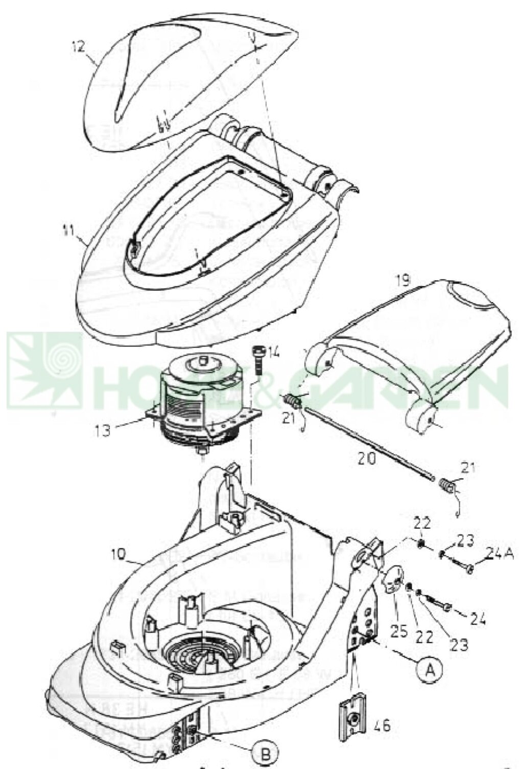 Крышка мотора mtd 7311792674 731-1792674 поз 12 кожух мотора для газонокосилки mtd e38 от компании ООО ГенХольм - фото 1