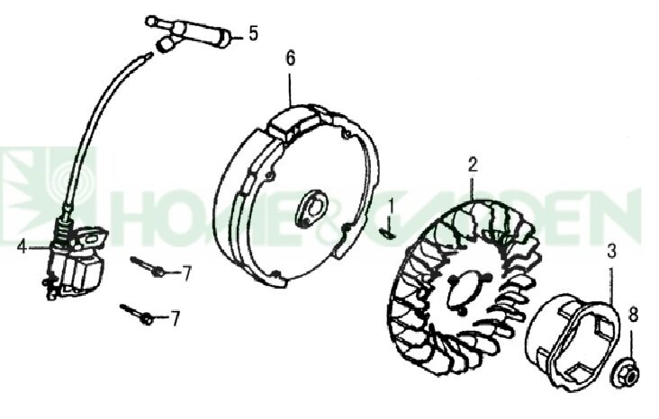 Магнето mega mg700 магнето haote 7hp haote egh169j04 eg-h169-j04 катушка зажигания haote от компании ООО ГенХольм - фото 1